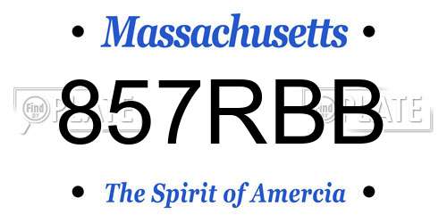 857RBB Massachusetts License Plate