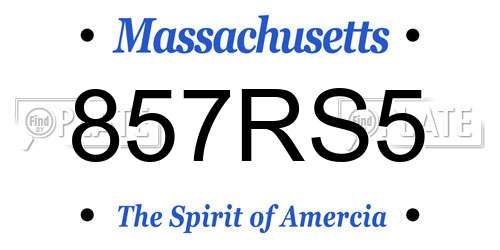 857RS5 Massachusetts License Plate