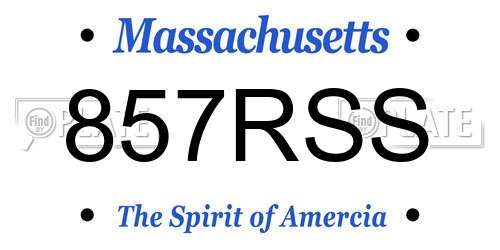 857RSS Massachusetts License Plate