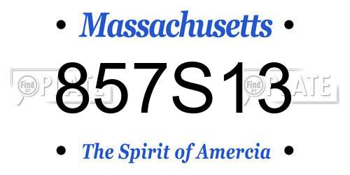 857S13 Massachusetts License Plate
