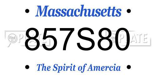 857S80 Massachusetts License Plate