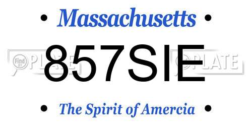 857SIE Massachusetts License Plate