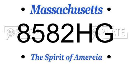 8582HG Massachusetts License Plate
