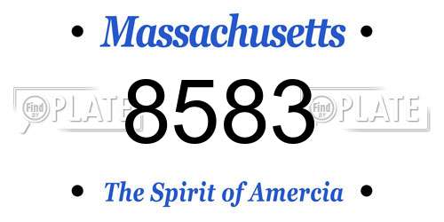 8583 Massachusetts License Plate