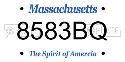 8583BQ Massachusetts License Plate