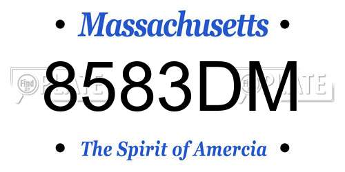 8583DM Massachusetts License Plate