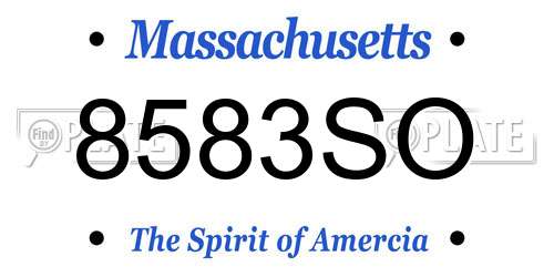 8583SO Massachusetts License Plate