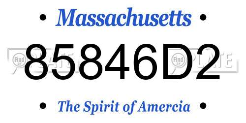 85846D2 Massachusetts License Plate