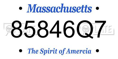 85846Q7 Massachusetts License Plate
