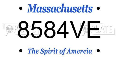 8584VE Massachusetts License Plate