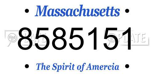 8585151 Massachusetts License Plate
