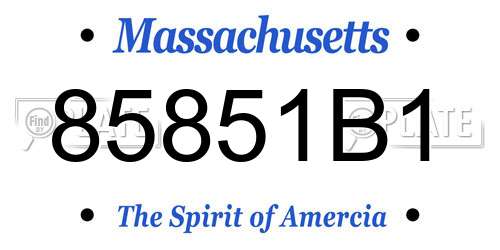 85851B1 Massachusetts License Plate