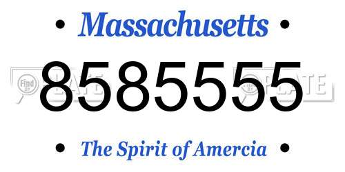 8585555 Massachusetts License Plate