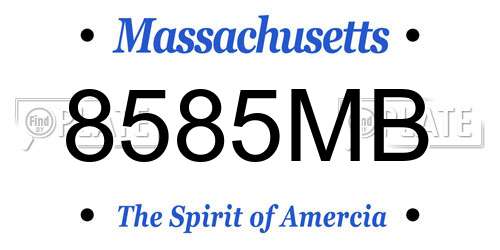 8585MB Massachusetts License Plate