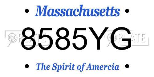 8585YG Massachusetts License Plate