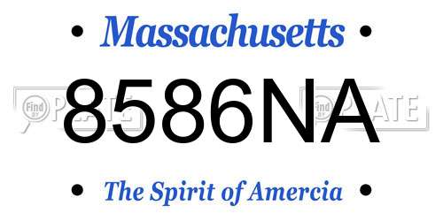 8586NA Massachusetts License Plate