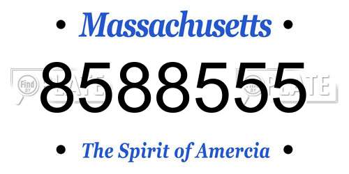8588555 Massachusetts License Plate