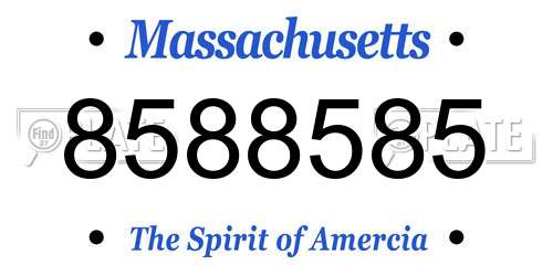 8588585 Massachusetts License Plate