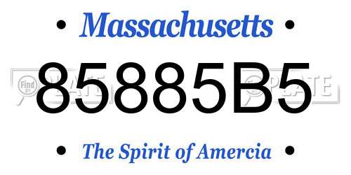85885B5 Massachusetts License Plate