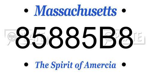 85885B8 Massachusetts License Plate
