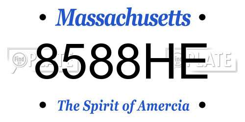 8588HE Massachusetts License Plate