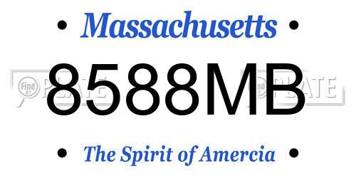8588MB Massachusetts License Plate