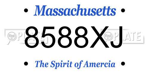 8588XJ Massachusetts License Plate