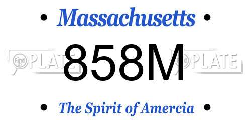 858M Massachusetts License Plate