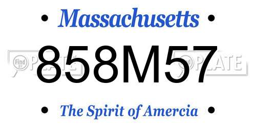 858M57 Massachusetts License Plate