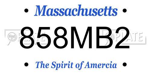 858MB2 Massachusetts License Plate