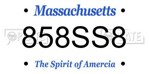 858SS8 Massachusetts License Plate