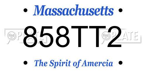 858TT2 Massachusetts License Plate