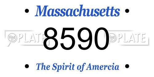 8590 Massachusetts License Plate