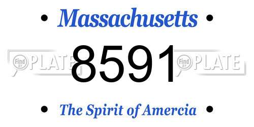 8591 Massachusetts License Plate