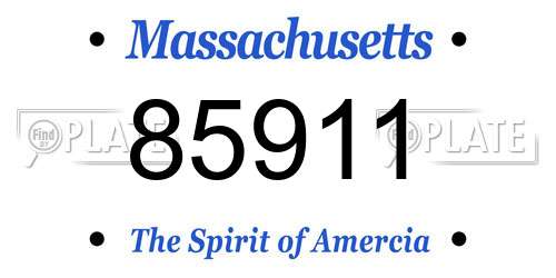 85911 Massachusetts License Plate