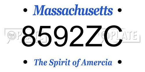 8592ZC Massachusetts License Plate