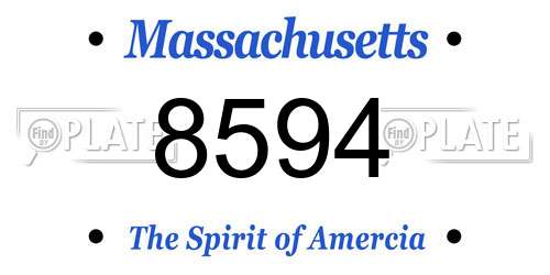 8594 Massachusetts License Plate