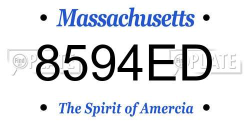 8594ED Massachusetts License Plate
