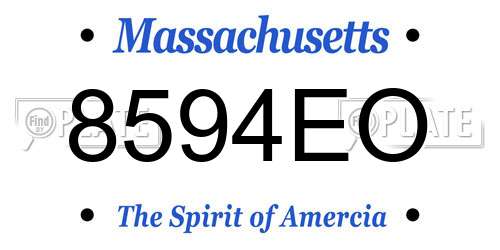 8594EO Massachusetts License Plate