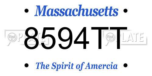 8594TT Massachusetts License Plate