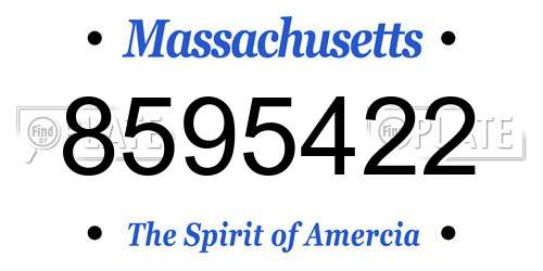 8595422 Massachusetts License Plate