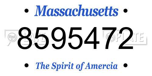 8595472 Massachusetts License Plate