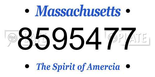 8595477 Massachusetts License Plate