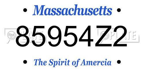 85954Z2 Massachusetts License Plate