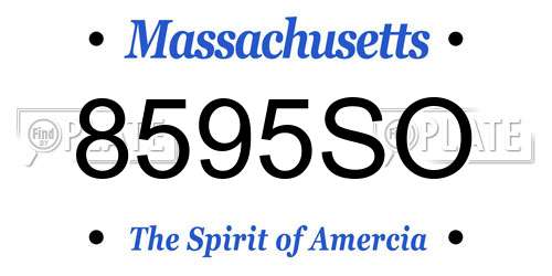 8595SO Massachusetts License Plate
