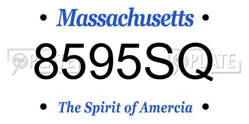 8595SQ Massachusetts License Plate