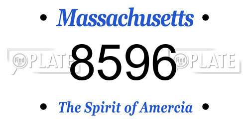 8596 Massachusetts License Plate