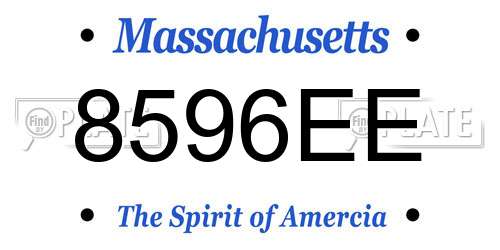 8596EE Massachusetts License Plate