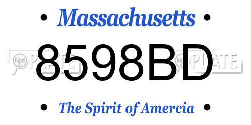 8598BD Massachusetts License Plate