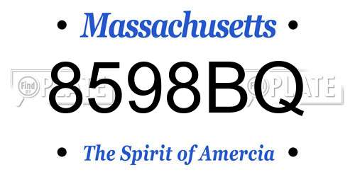 8598BQ Massachusetts License Plate